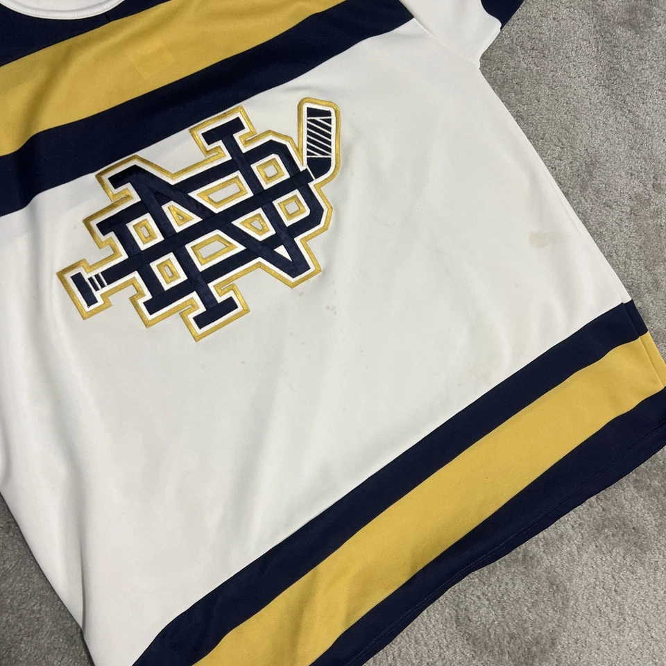 Camiseta deportiva de hockey vintage de los 90 College CCM Notre Dame para hombre talla L/XL Foto 3 de 4