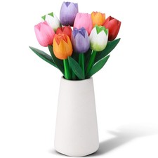 10 Pcs 9 Inch Spring Wooden Tulip Flowers Gift for Graduation Spring Decorati...