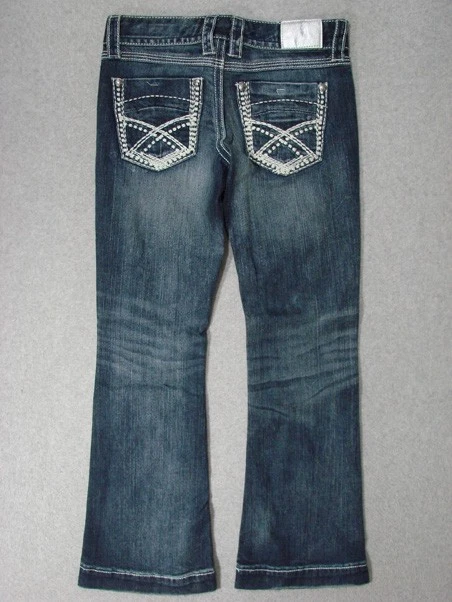 TE01450 **MAURICES** VAQUEROS ACAMPANADOS PARA MUJER talla 3/4S AZUL OSCURO; ¡BONITOS JEANS! Foto 2 de 4