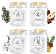 Winter Candle Gift Set, 4 Pack 28oz Soy Wax Scented Candles for Large, White