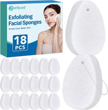 Exfoliating Facial Sponge, 18 Pack Tear Drop Face Scrubber for Deep Cleansing