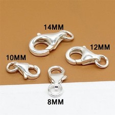 925 Sterling Silver Trigger Lobster Claw Clasp 8 to 14MM 10Pcs Lot