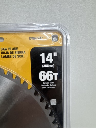 Dewalt 14" 355mm 66 Carbide Teeth 1" Arbor 50% Longer Life Steel DWA7747 New - Picture 3 of 8