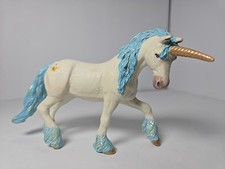 Papo White Blue Sparkle 2011 Unicorn Toy Horse Animal Figure