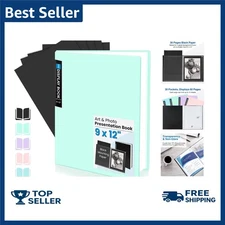 Art Portfolio 9x12, Binder with Plastic Sleeves, 30 Pockets Display 60 Pages,...