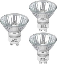 3 PCS GU10 Dimmable Halogen Light Bulbs 2 Pin,50W Candle Warmer Replacement Lamp