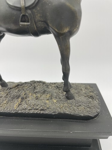 Vintage Resin Horse Sculpture Figurine Platform Stand Felt Base 11x8" Equestrian - Picture 5 of 14