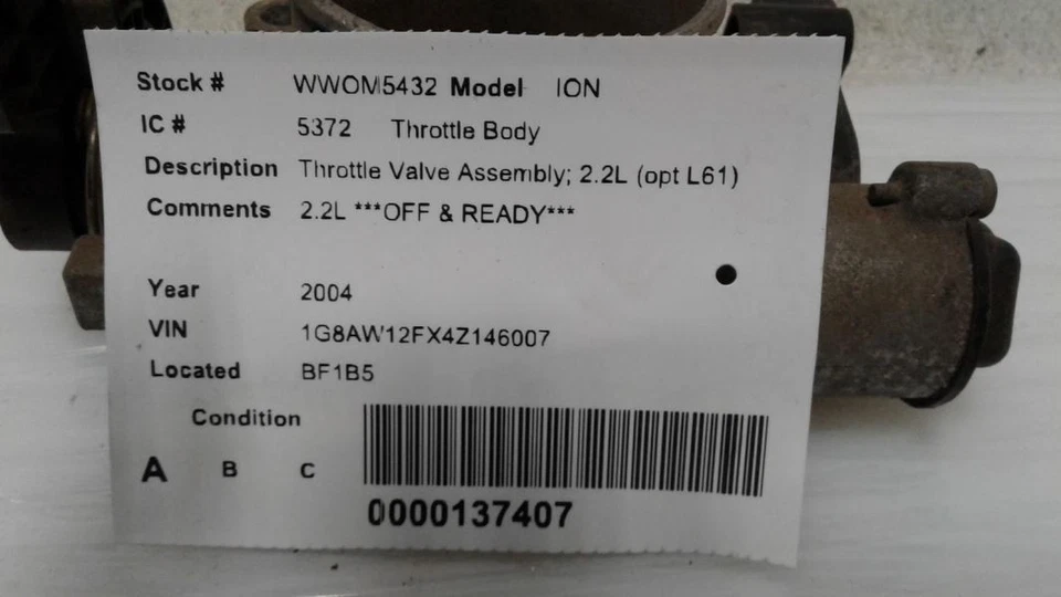 **Cuerpo del acelerador** Cavalier 2002-2005 2,2 L Foto 4 de 4