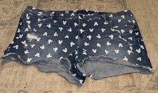 Disney Mickey Mouse Cut Off Jean  distress Shorts Women's Plus Sz 24W