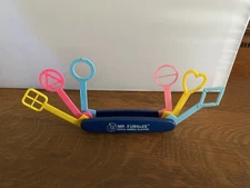 Mr Bubbles Swiss Bubble Blower 6 Different Shaped Wands Tootsie Toy Blue