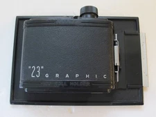 Pre-owned 8exp Genuine GRAFLEX 23 Graphic 120 6x8 Roll Film Holder for 4x5