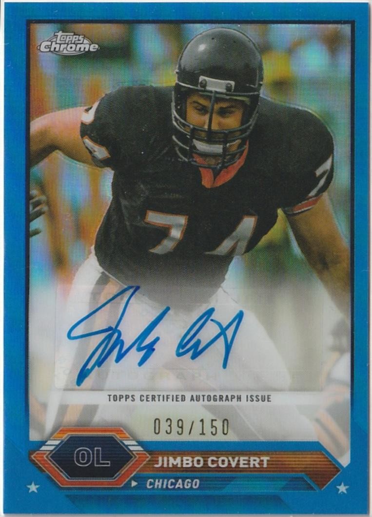 Jimbo Covert 2023 Topps Chrome Composite Blue Auto #TCA-JCO Football #/150