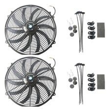 16 Slim Fan Push Pull Electric Radiator Cooling Fan 12v 120w W Mount Kit M 16 Slim Fan Push Pull Electric Radiator Cooling Fan 12v 120w W Mount Kit M