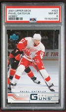 2001-02 Upper Deck - Young Guns Pavel Datsyuk #422 Hobby PSA 8 Rookie Card (RC). rookie card picture