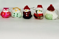 Wondershop Featherly Friends Fabric Bird Christmas Tree Ornament Lot of 5
