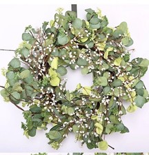 26 Inch Eucalyptus Wreath for Front Door, Large Artificial Greenery Wreath