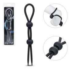 Alpha Soft Stretchy Silicone Dual Lasso Cock Ring Male Penis Erection Enhancer
