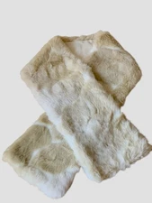 The Limited Faux Fur Keyhole Pull Through Knit Wrap Scarf Neck Warmer- Tan- NWT