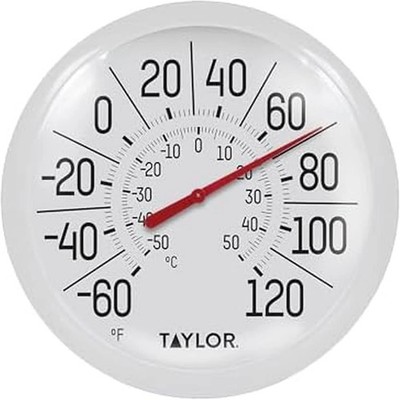 Taylor Big & Bold Indoor Outdoor Dial Thermometer, Decor for Patio, Pool, or Gar