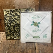 VTG Pure Irish Linen Handkerchiefs Original Box Hand Loom Embroidery LOT 4