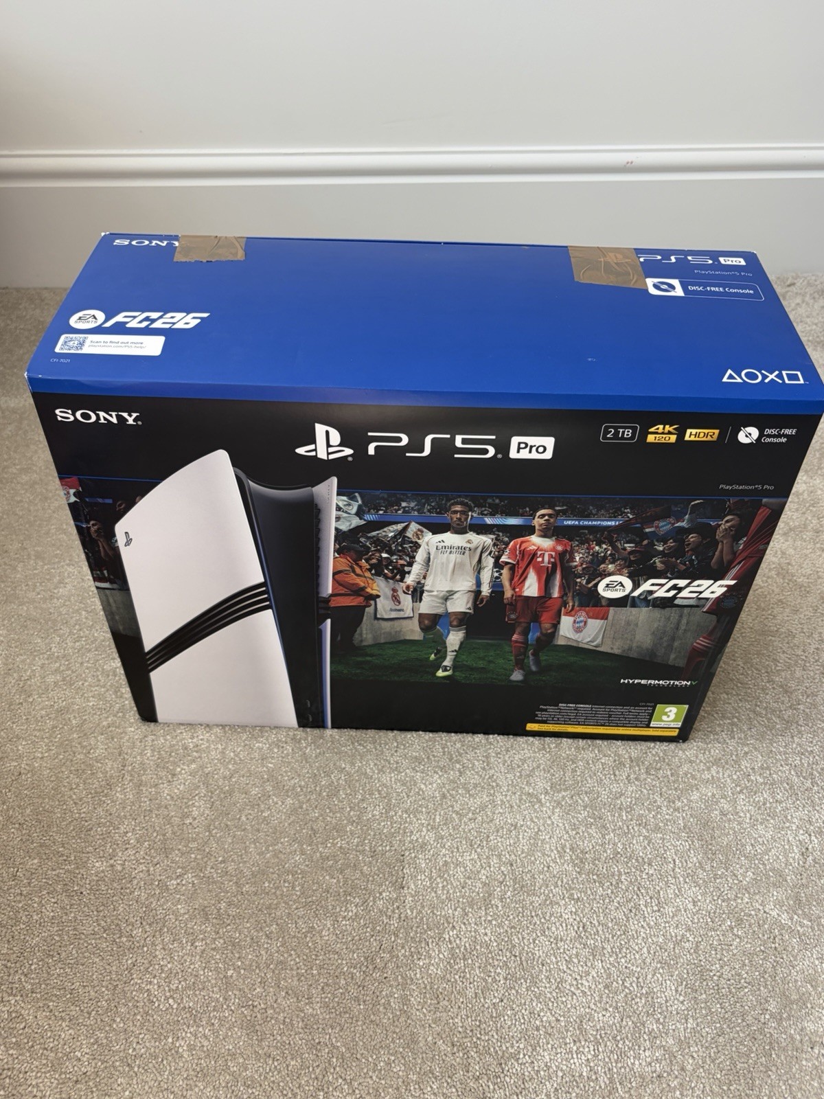 PS5 Pro Console 2TB, Fitted Disc Drive, 2 Controllers & 4 Games