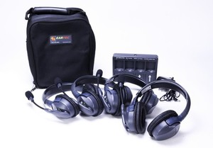 Eartec UltraLITE 5 UL5S Gray Over the Ear Headsets (4) w/ Bag