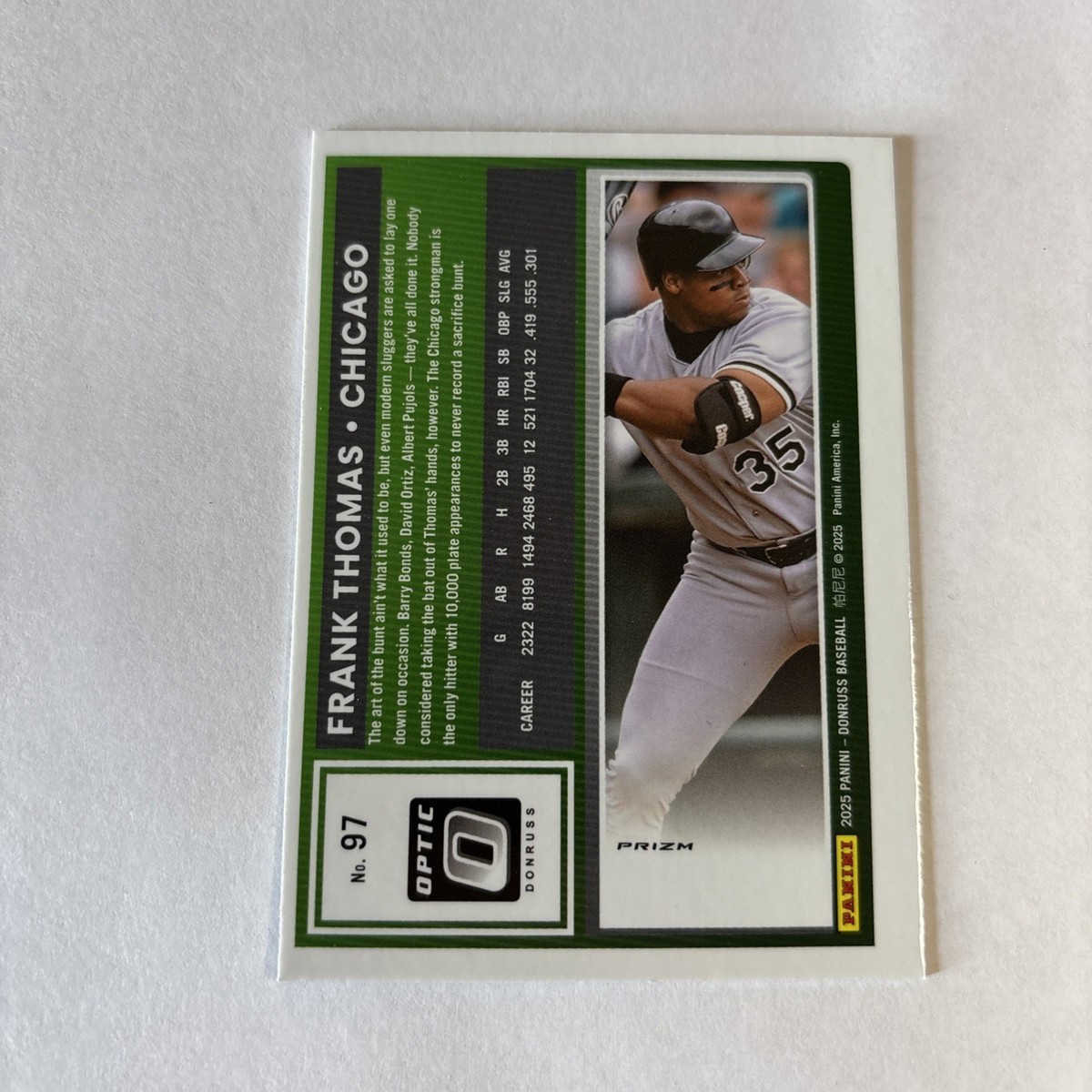 2025 Panini Donruss Optic Baseball #97 Frank Thomas Black Circles