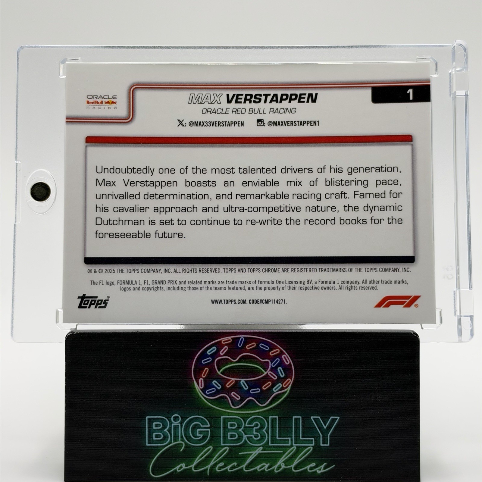2025 Topps Chrome F1 Max Verstappen Portrait Green Refractor /99 #1 view 2