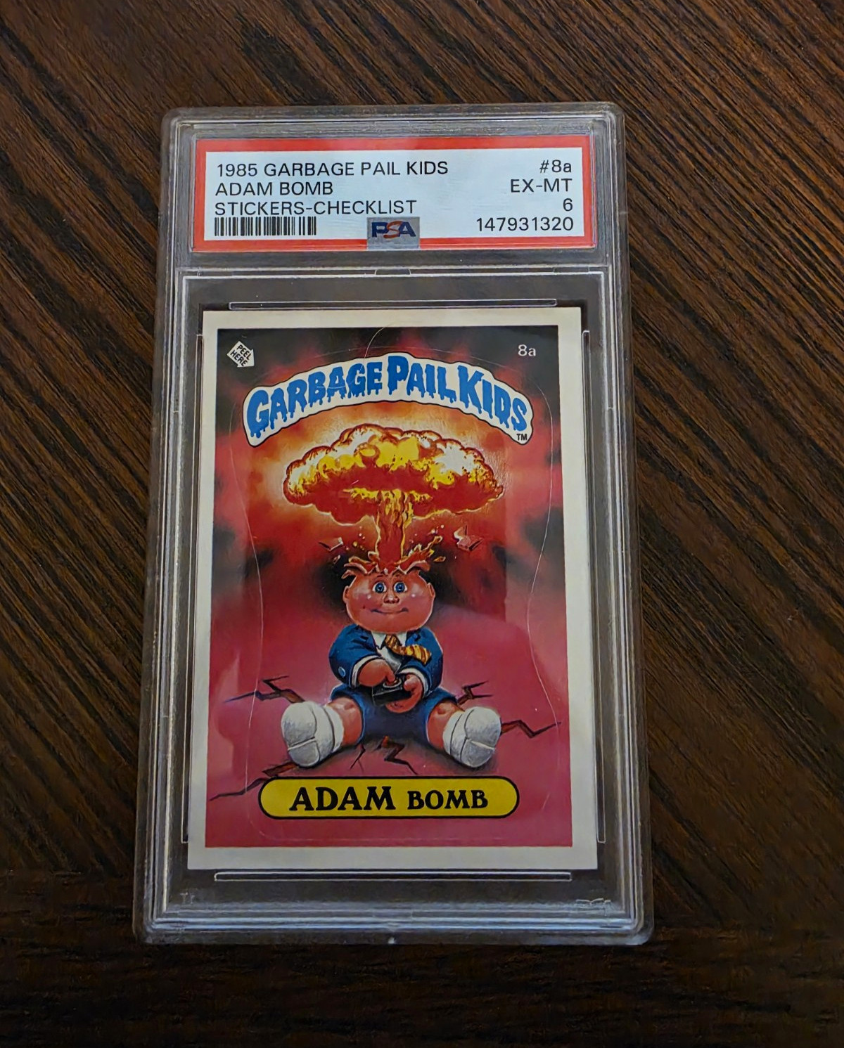 Topps 1985 Garbage Pail Kids Adam Bomb  #8a PSA Graded PSA 6 Worth A Regrade
