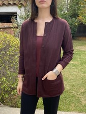 Vintage Christian Dior Sportswear L 100 Wool Sweater Cardigan Jacket Burgandy