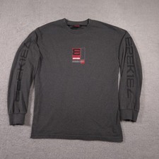 Ezekiel Shirt Mens Large Gray Long Sleeve Graphic Crewneck Made in USA Skate