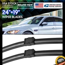 NEW 24''+19'' OEM Replace Quality Bracketless Windshield Wiper Blades Side lock