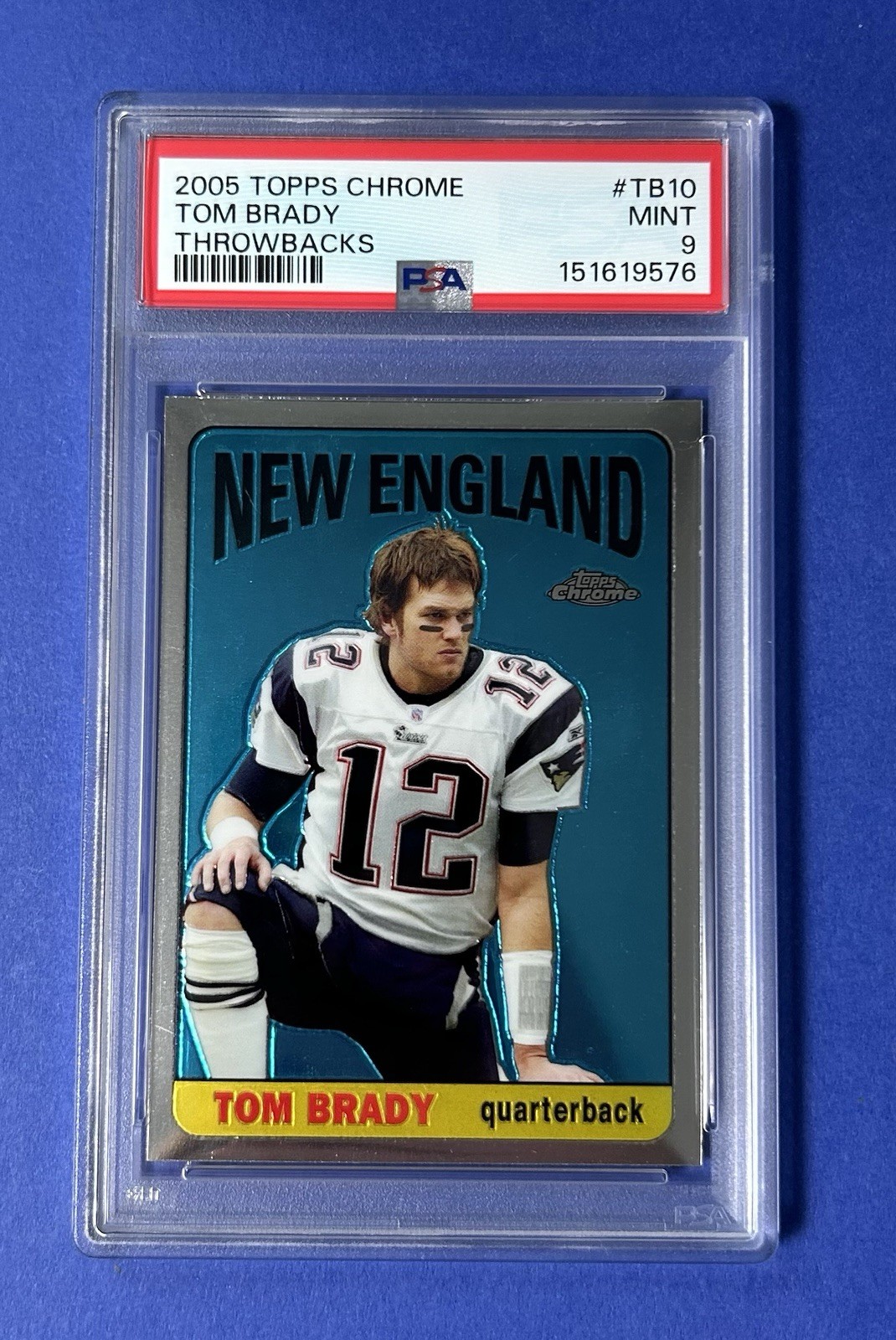 2005 Topps Chrome Tom Brady New England Patriots Throwbacks #TB10 PSA 9 MINT