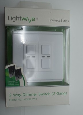 Lightwave LW452 WH 2-Gang Slave Dimmschalter 2-fach weiß Metall Connect Serie
