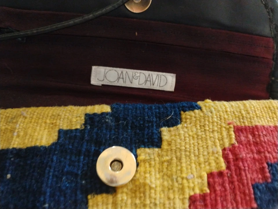 Cartera/bolso de mano bandolera Joan & David Kilim de colección años 90 tapiz multicolor Foto 4 de 4