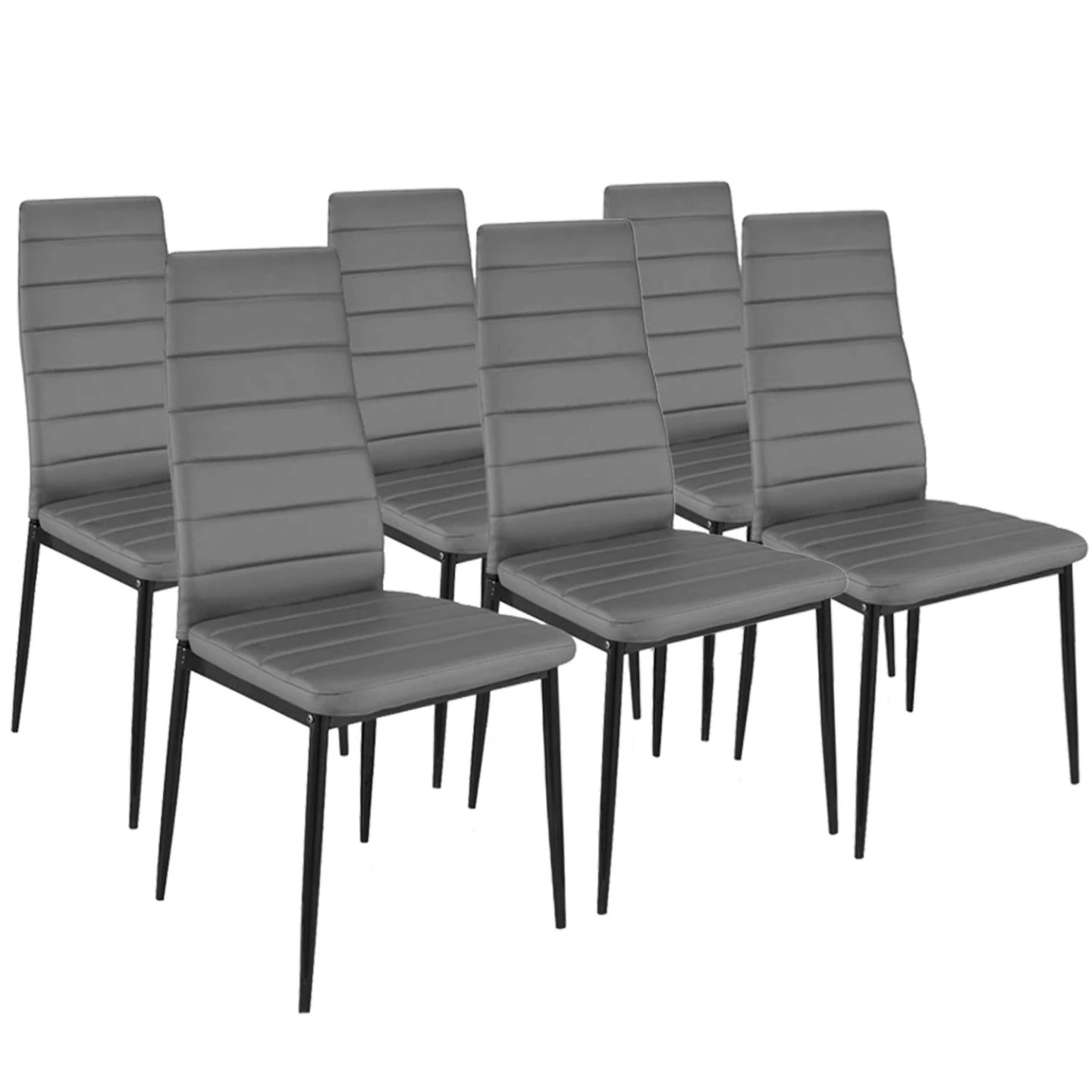 Chaises grises Romane lot de 6 au design contemporain et finitions soignées