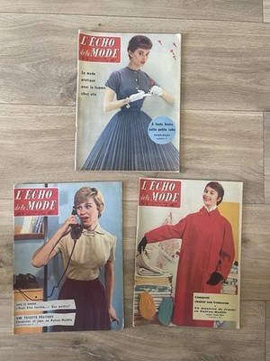 Set 3 Zeitschriften L'Écho de la Mode 1958 Nr. 2 3 5 Claude Mével Couture