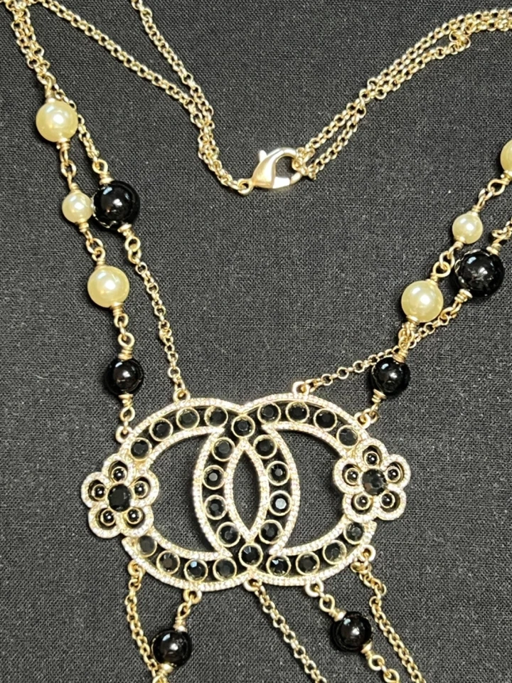 Authentic Chanel Necklace Layered Pearl, Beads,Stones - Image 3 of 4