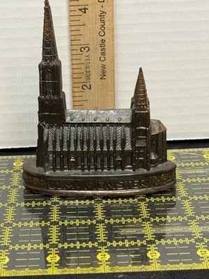 Vintage Ulm Münster Cathedral Germany Metal Miniature Souvenir 161m Hoch Gothic