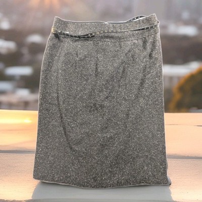 Worthington Women's Brown Skirt Zip Back Size 12 With Ruffles On Back