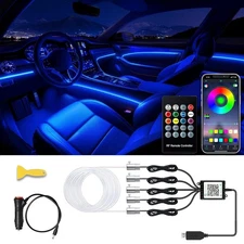 Interior Car LED Strip Lights, with APP Control, 5-in-1 RGB Ambient Lighting Kit