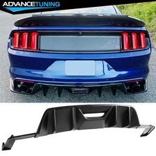Fits 15-17 Ford Mustang HN Style 4 Shark Fins Rear Bumper Lip Diffuser PP