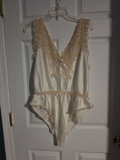 Christian Dior Vintage Ivory Wedding Teddy Romper Lace L