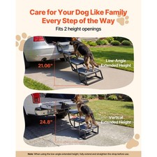 4 Step Extra Wide Foldable Dog Ramp Stairs For Large Dogs, Non-Slip Surface