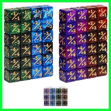 48Pcs 12mm MTG Counter Dice Plus 1 Life Counters +1/+1 Tokens 4 Color 6 Sided...