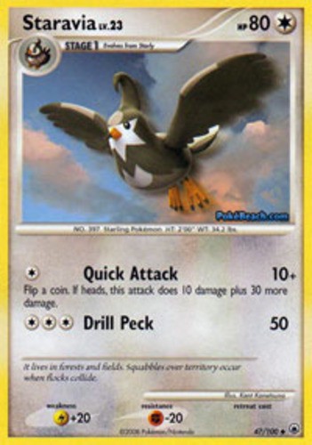 4x Lightly Played Staravia - 47/100 - Uncommon Pokemon Majestic Dawn