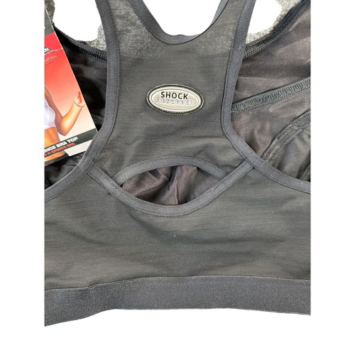 NWT Shock Absorber Black Keyhole Open Racerback Sports Bra Women's Size 34C - Picture 6 of 8