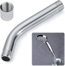 20Cm Curved Forward Shower Head Extension Arm, Universal G1/2" Stainless Steel..