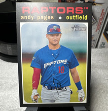 Topps 2020 Heritage MiLB Andy Pages #182 Ogden Raptors Autograph Baseball