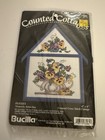 Bucilla 33465  PANSIES Kit 1994 NEW 4x6 with Cottage FRAME Cross Stitch Baatz — photo 1